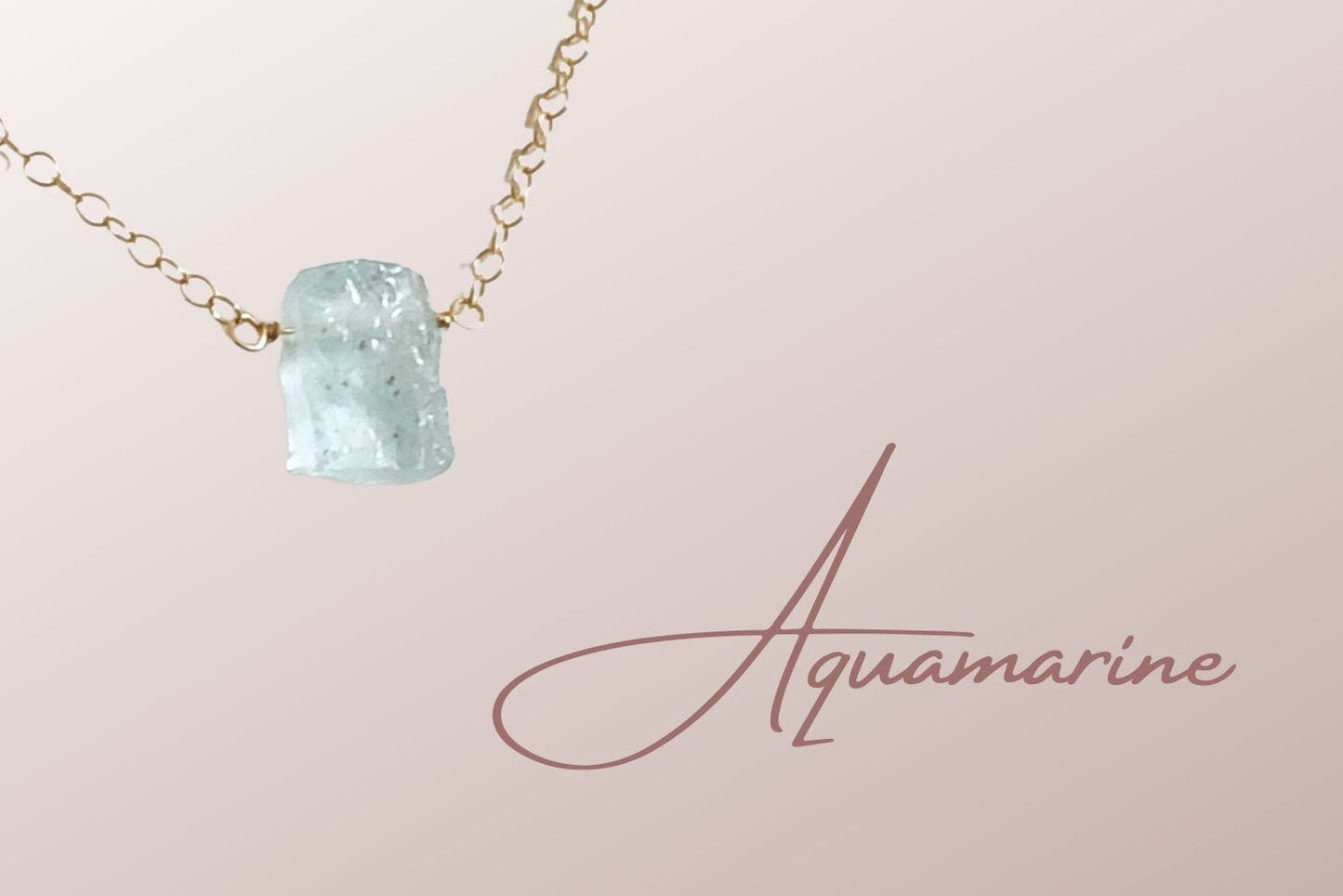 Aquamarin Rohstein Halskette, Hals Chakra, März Geburtsstein, Minimalistische Boho Kette