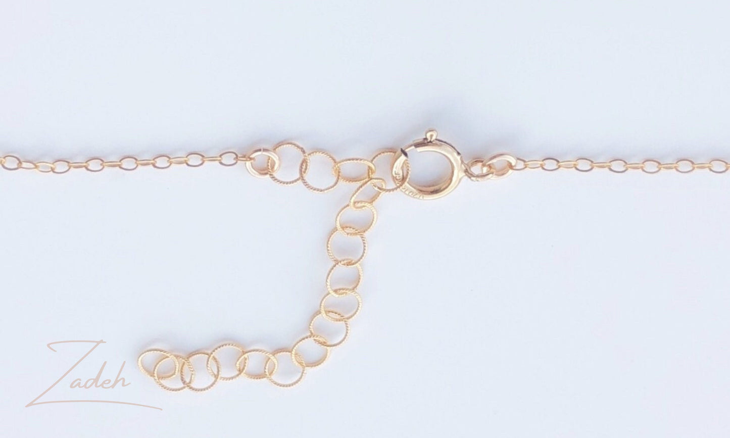 Rubin Halskette mit Farbverlauf, Juli Geburtsstein Kette, Zarte Edelstein Halskette in Rosa