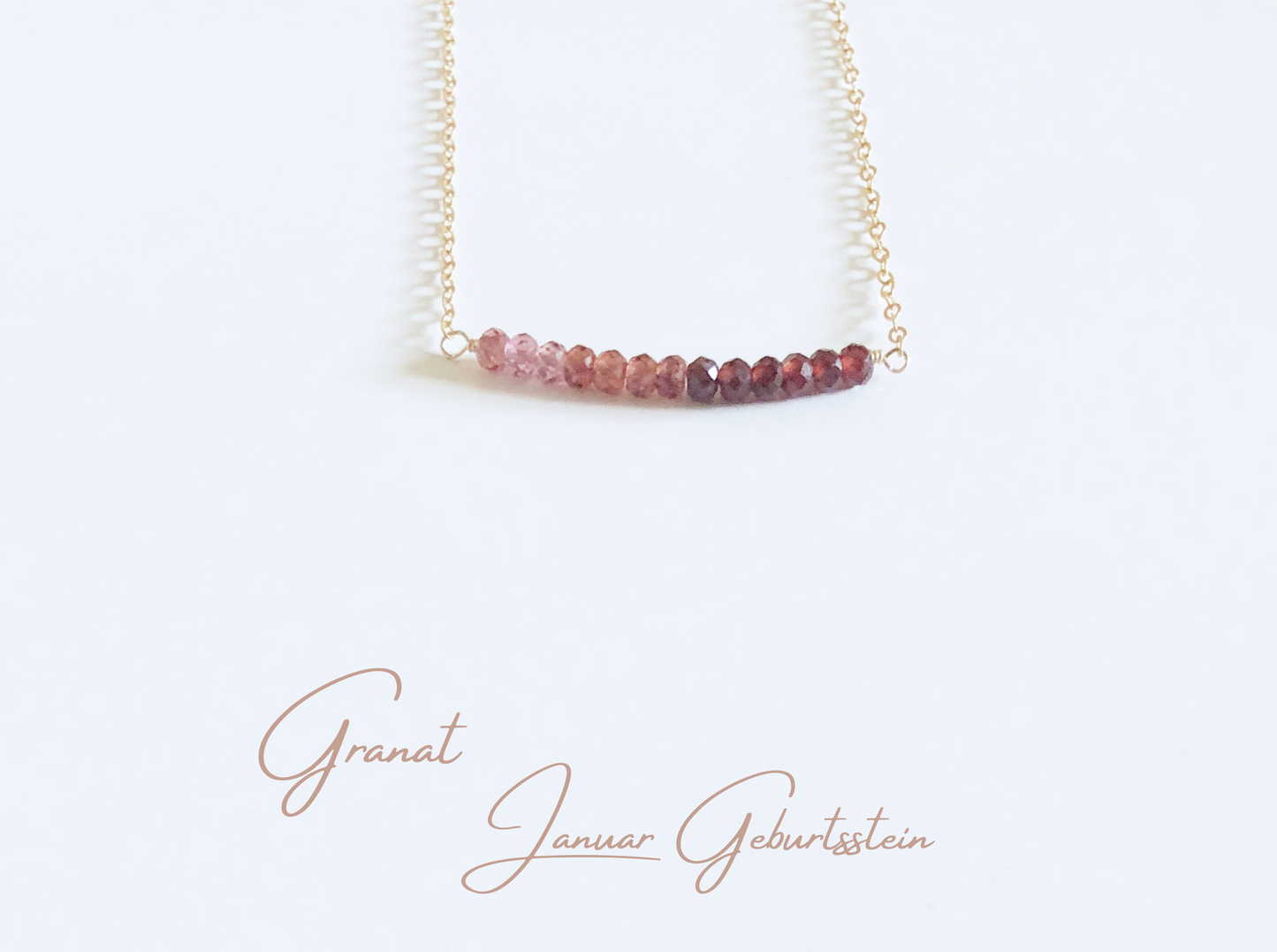 Filigrane Granat Layering Halskette mit Farbverlauf