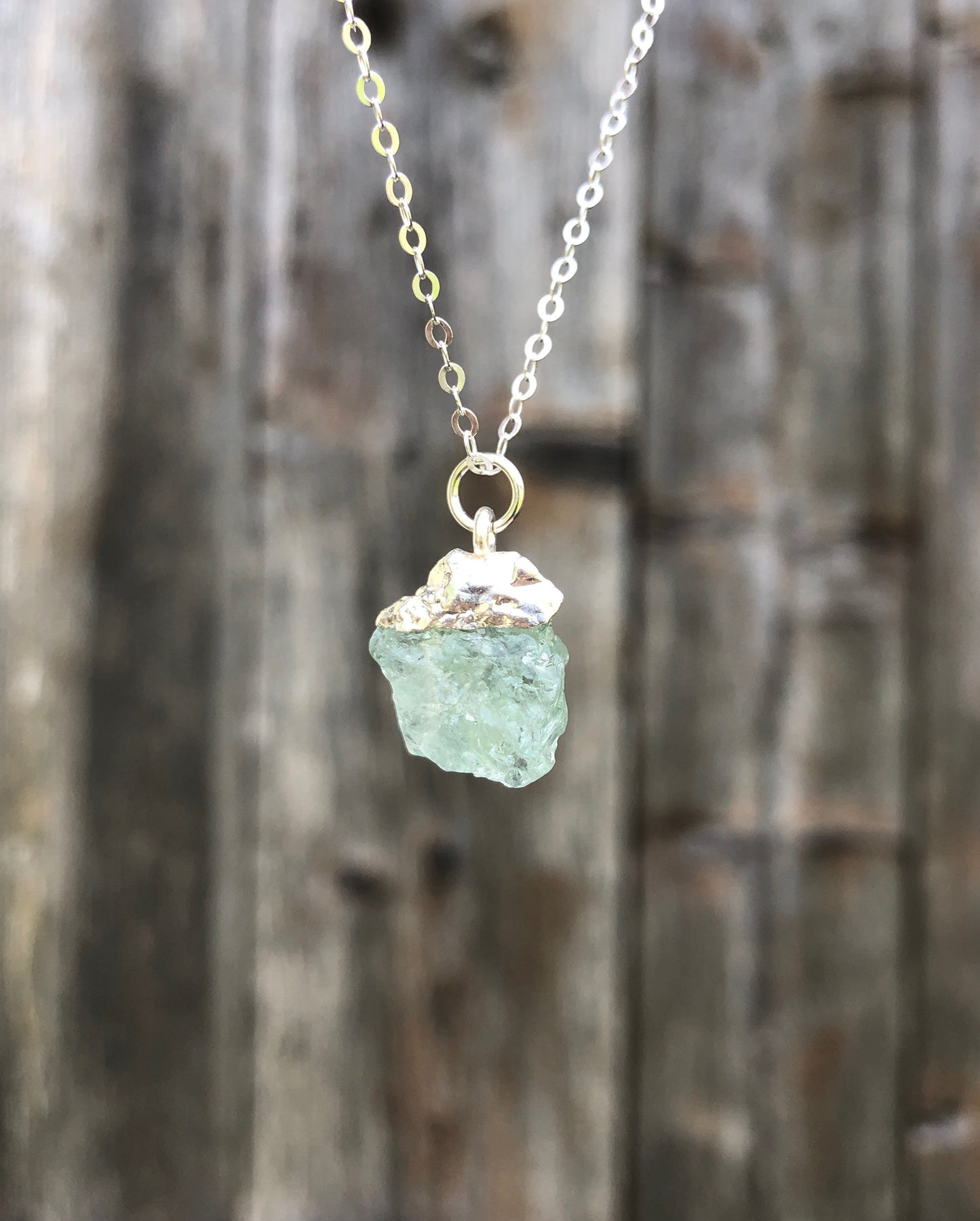 Aquamarin Rohstein Anhänger