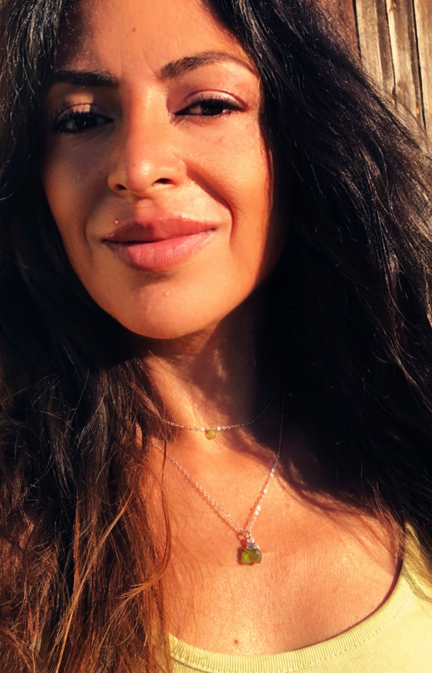 Minimalistische Halskette mit Peridot Tropfen