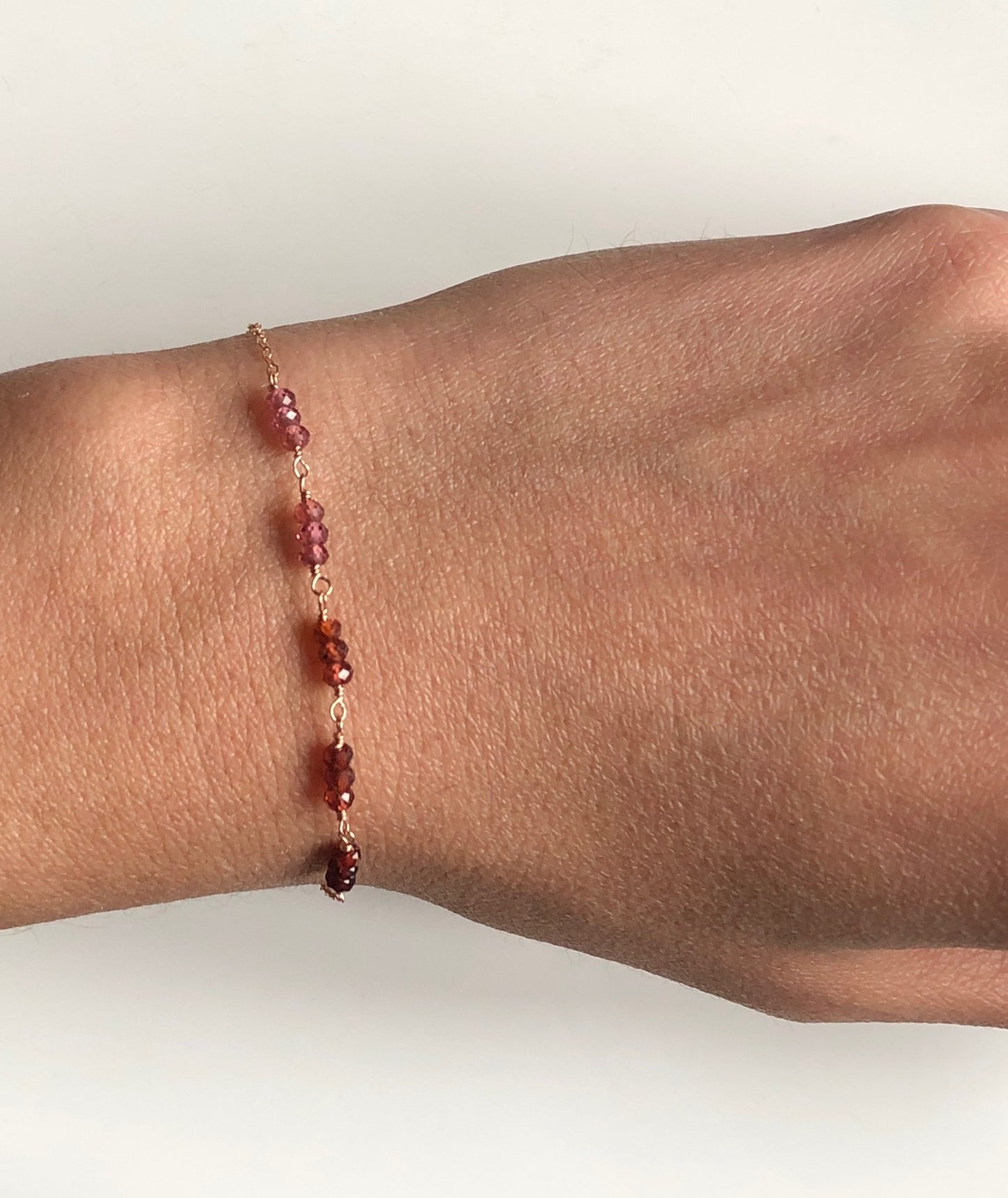 Granat Armband mit Farbverlauf, Januar Geburtsstein