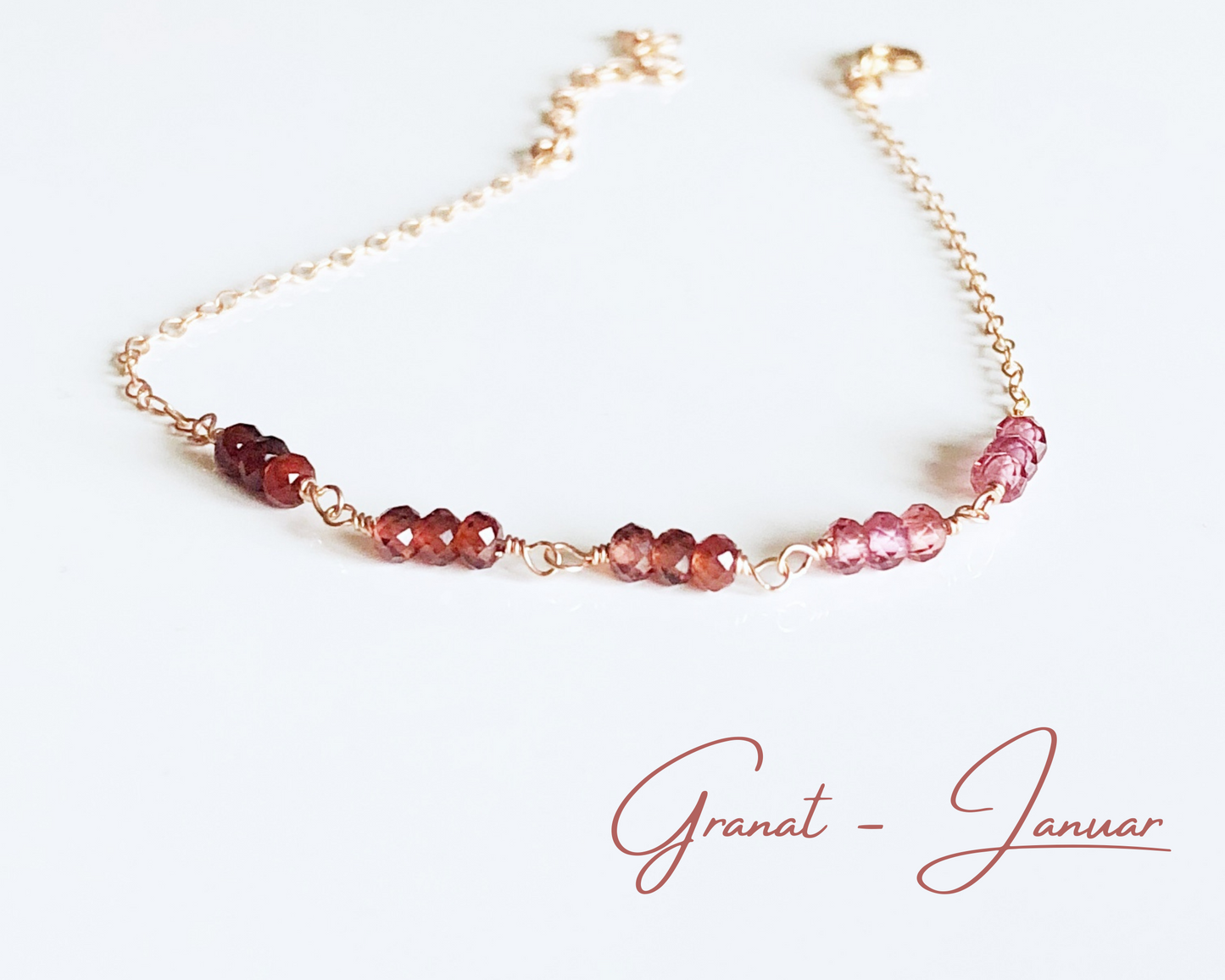 Granat Armband mit Farbverlauf, Januar Geburtsstein