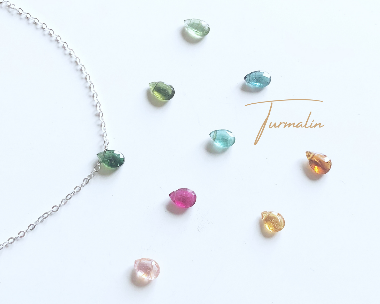 Turmalin Tropfen Halskette
