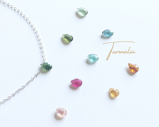 Turmalin Tropfen Halskette