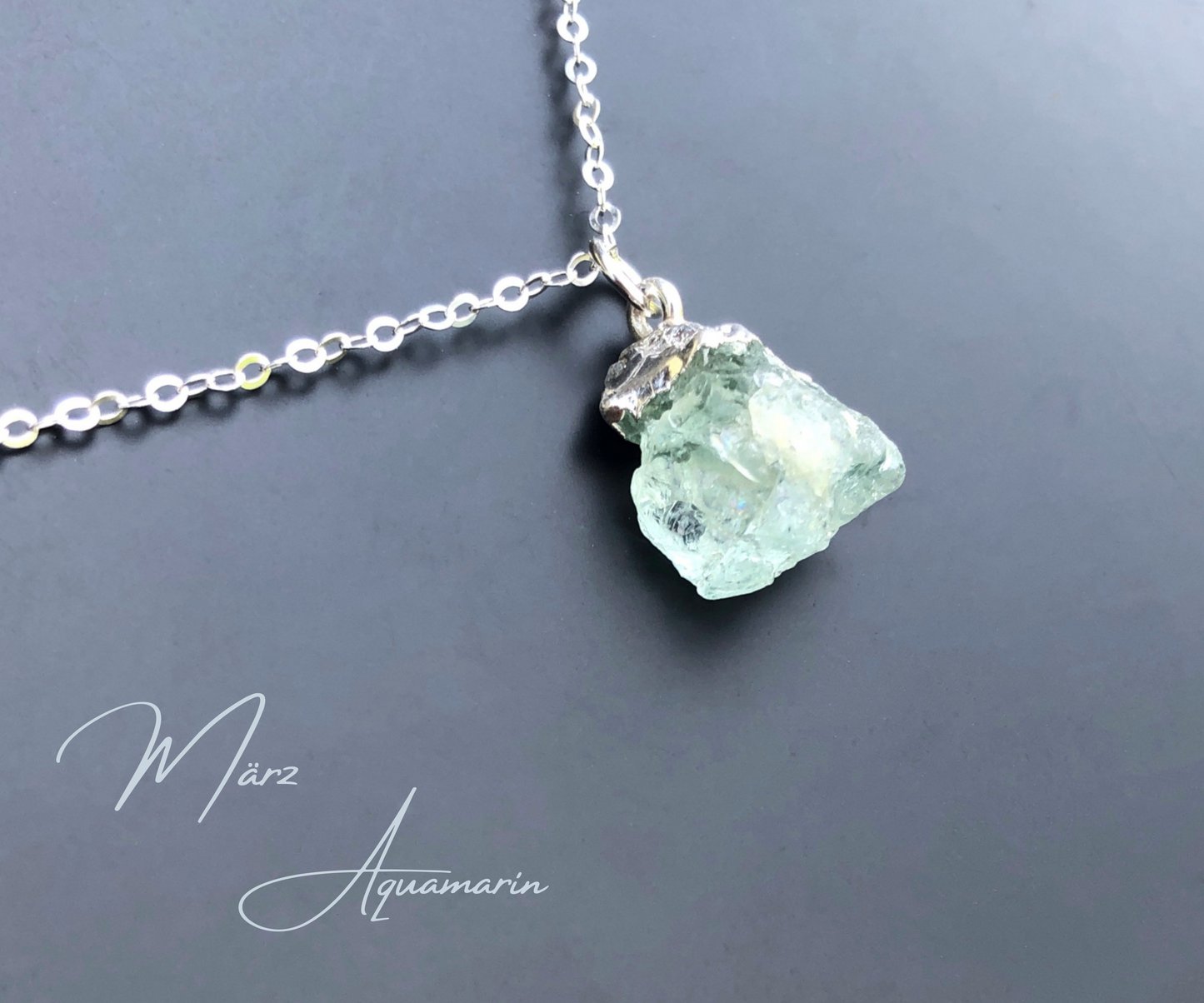 Aquamarin Rohstein Anhänger