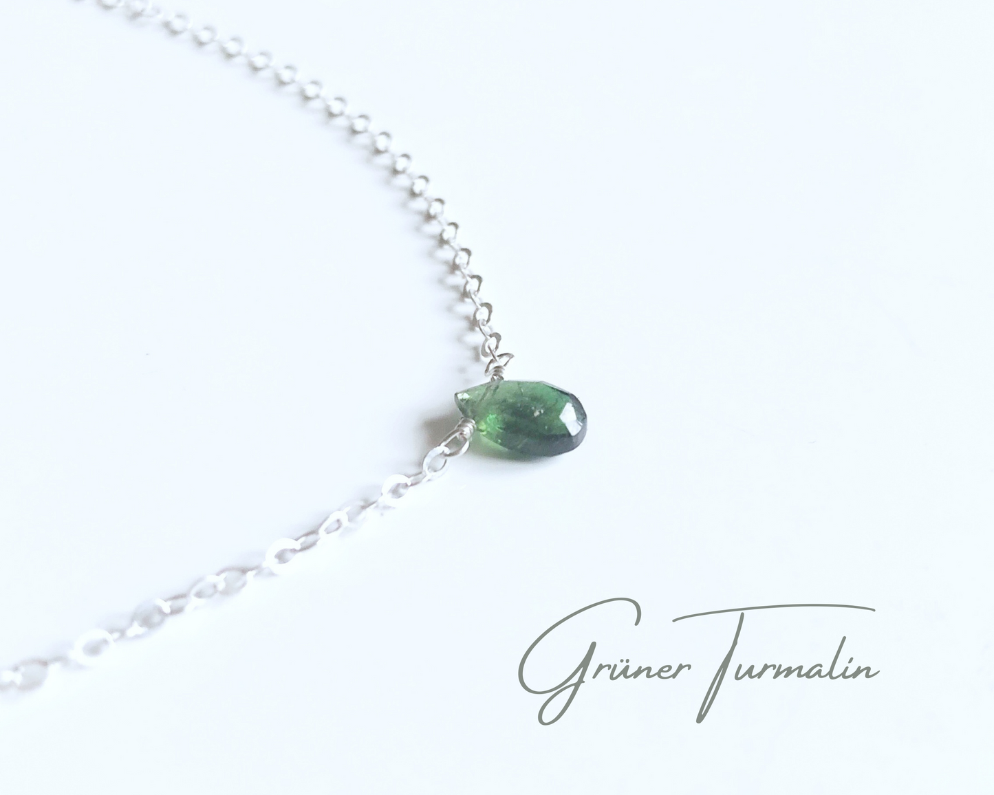Turmalin Tropfen Halskette
