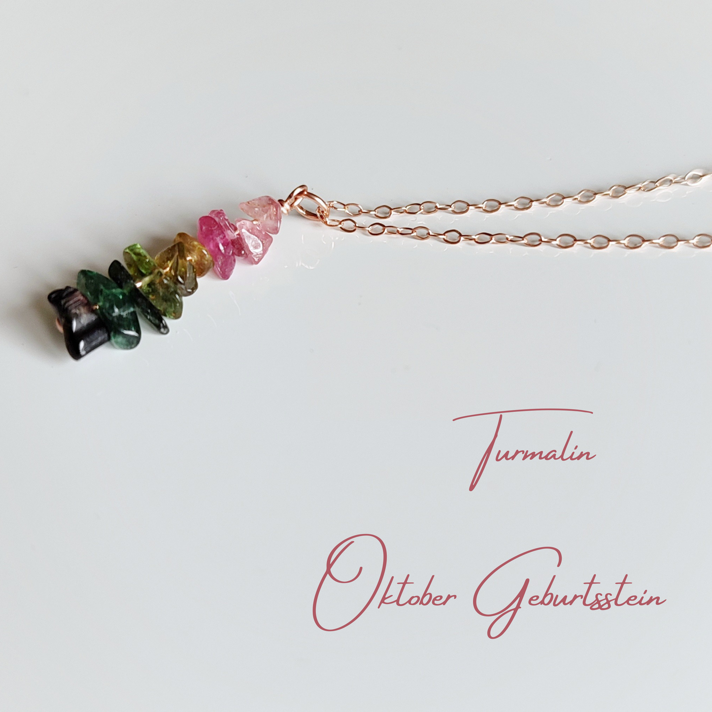 Bunte Turmalin Halskette