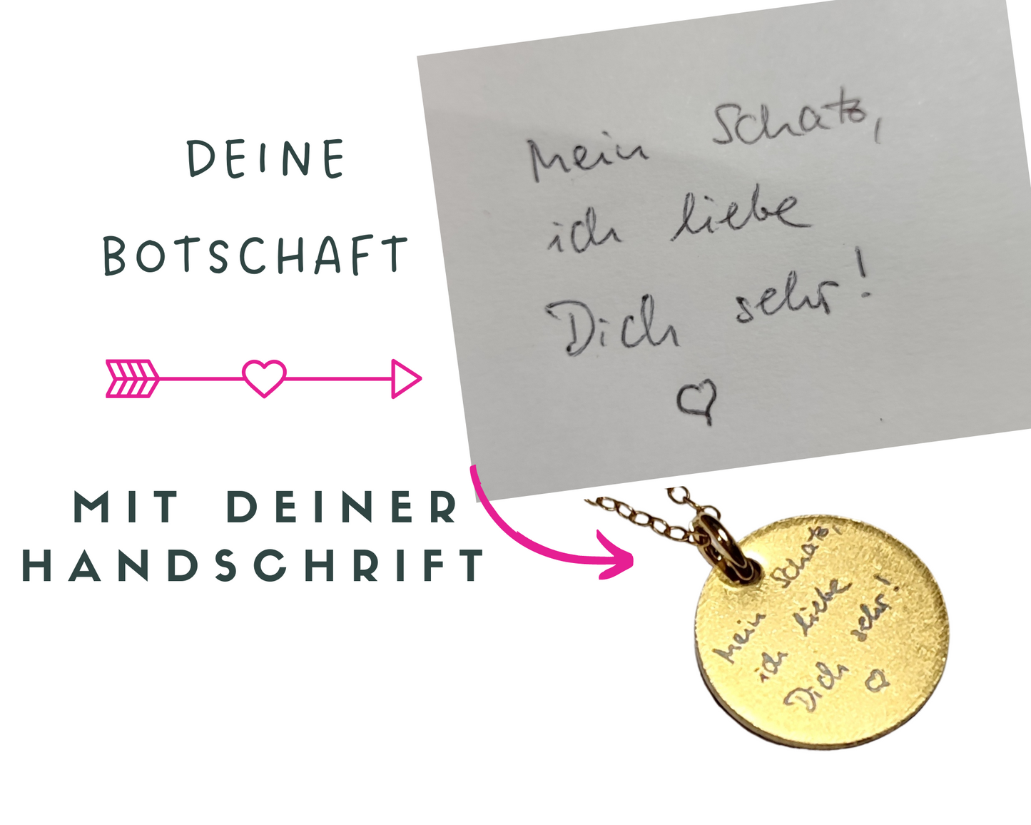 Personalisierte Handschrift Plättchen Halskette