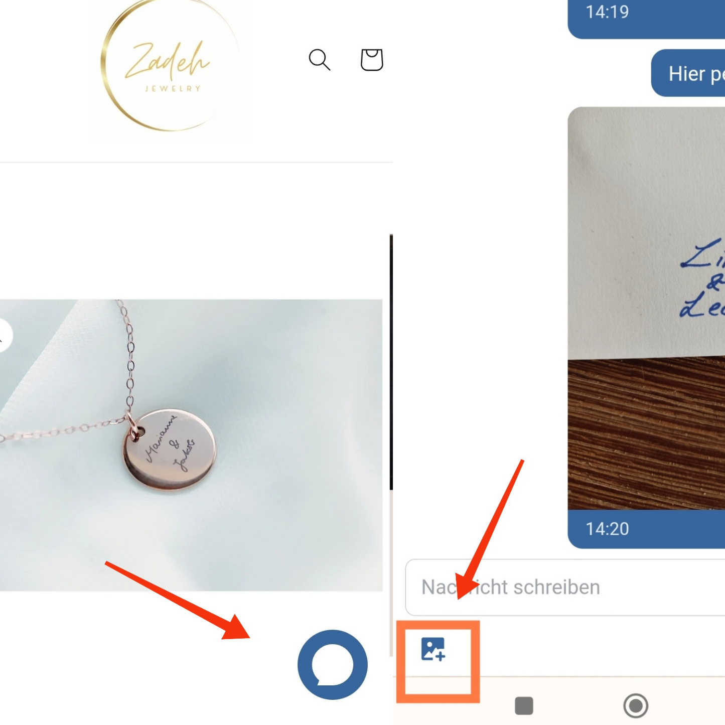 Personalisierte Handschrift Plättchen Halskette